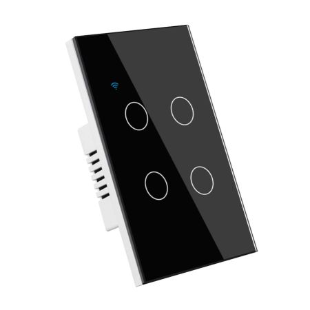 TYSH Light Wall Switch 4 Gang Black